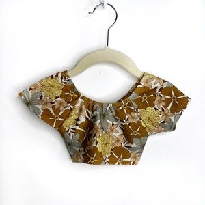 Rylee + Cru Groovy Floral Cropped Rash Guard Top 2-3 Y